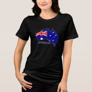 T-shirt En Tri-matière Australie Carte du drapeau Voyage