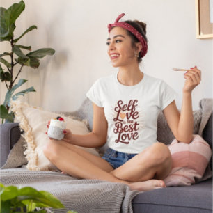 T-shirt En Tri-matière Auto-Love Inspirational Citation Maroon Letting