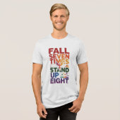 T-SHIRT  EN TRI-MATIÈRE AUTOMNE SEPT FOIS, MAINTENIR HUIT D01 (Recto plein)