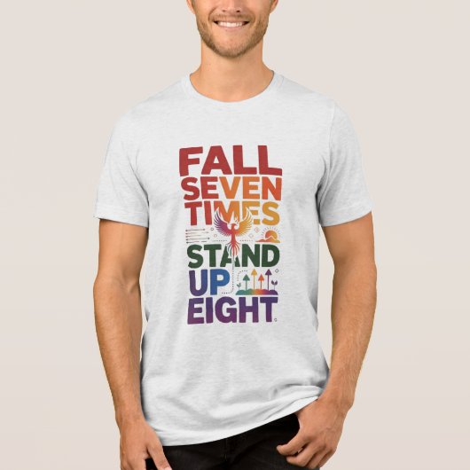 T-SHIRT  EN TRI-MATIÈRE AUTOMNE SEPT FOIS, MAINTENIR HUIT D01 (Recto)