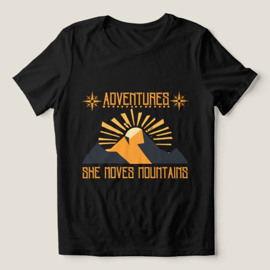 T-shirt En Tri-matière Aventure Chemise féminine - Elle déplace les monta (Design Recto)
