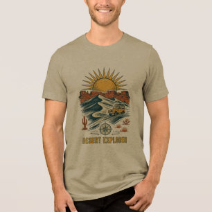 T-shirt En Tri-matière Aventure de l'explorateur du désert vintage en ple