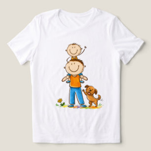 T-shirt En Tri-matière Aventure en famille avec T‑Shirt minimaliste pour