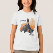 T-shirt En Tri-matière Aventure Randonnée, Adventure Await, Let’s Go ! (Recto)