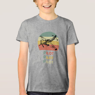T-shirt En Tri-matière Avion Cool, Coucher de Soleil Rétro Vintage, Aviat