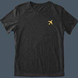 T-shirt En Tri-matière Avion de poche en or Faux