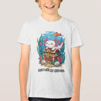 T-shirt En Tri-matière Axolotl est fièrement assis au-dessus d'un coffre