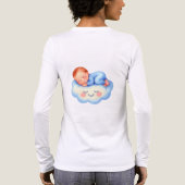 T-shirt En Tri-matière Baby Boy Douche Invitation Lune Étoiles Aquarelle (Verso)