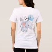 T-shirt En Tri-matière Baby Elephant & Baby shower Bleu Balloon (Verso)