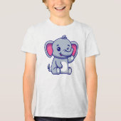 T-shirt En Tri-matière Baby Elephant Sitting Waving Hand-23800 (Recto)