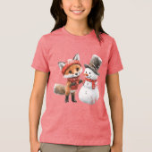 T-shirt En Tri-matière Baby Fox et Snowman (Recto)