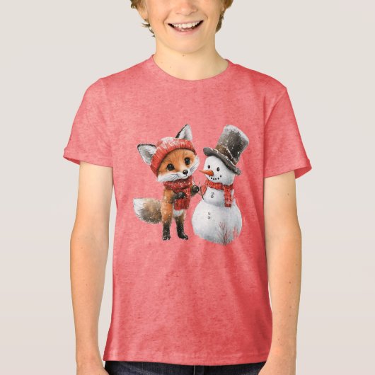T-shirt En Tri-matière Baby Fox et Snowman (Recto)