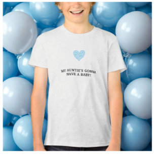 T-shirt En Tri-matière Baby shower de coeur bleu