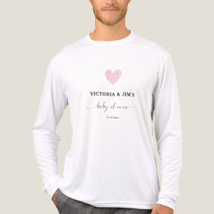 T-shirt En Tri-matière Baby shower de coeur rose