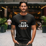 T-shirt En Tri-matière Bachelor Party Pub Crawl Personnalisé<br><div class="desc">Un t-shirt personnalisé pour la fête de célibataire,  ce modèle peut être édité avec le nom du marié et tout autre texte souhaité. Disponible dans de nombreux styles - manche courte,  manche longue,  sweat - shirt à capuche,  débardeur et plus.</div>