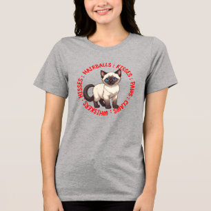T-shirt En Tri-matière Baisers et baisers, chat siamois