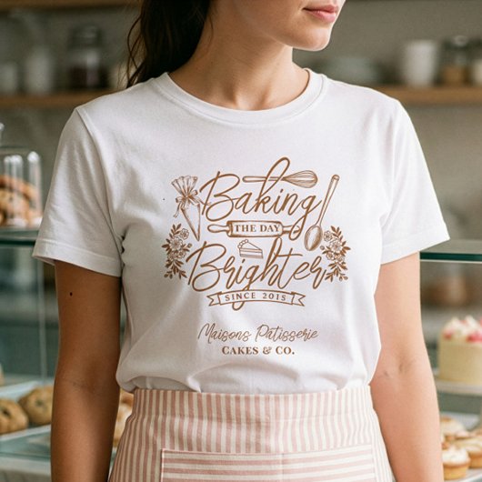 T-shirt En Tri-matière Baking the Day Brighter Bakery Logo Bakery Uniform