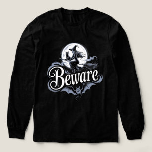 T-shirt En Tri-matière Balai de sorcière Halloween Chat noir Lune Graphiq