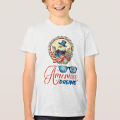 T-shirt En Tri-matière Bald Eagle America rêve indépendance patriotique (Recto)