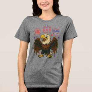 T-shirt En Tri-matière Bald Eagle avec Fireworks - USA 250 ans 1776-2026