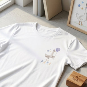 T-shirt En Tri-matière Ballon Oie Bleue Papa Hommes Première Fête d'Anniv