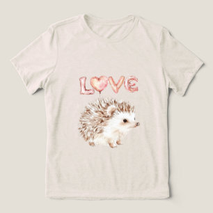 T-shirt En Tri-matière Ballons de cœur rose Amour Hérisson Mignon