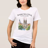 T-shirt En Tri-matière Barcelona Spain – Iconic Cathedral (Recto)