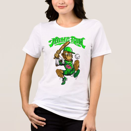 T-shirt En Tri-matière Baseball Singe Coup de Circuit (Recto)