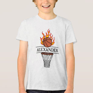 T-shirt En Tri-matière Basket-ball et cerceau de tir personnalisé avec no