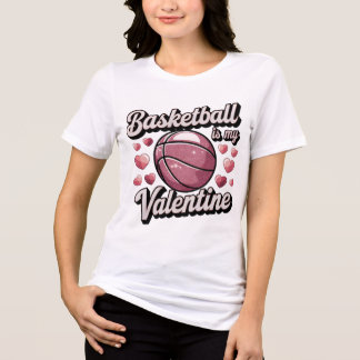 T-shirt En Tri-matière Basketball est ma valentine, Retro Basketball Love