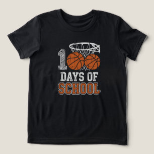 T-shirt En Tri-matière Basketball Vintage 100e jour d'école Sports Garçon