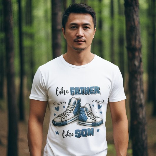T-shirt En Tri-matière Baskets Bleus Comme Père, Comme Fils