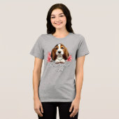 T-shirt En Tri-matière Basset Hound Chiot Avec Fleurs (Recto plein)