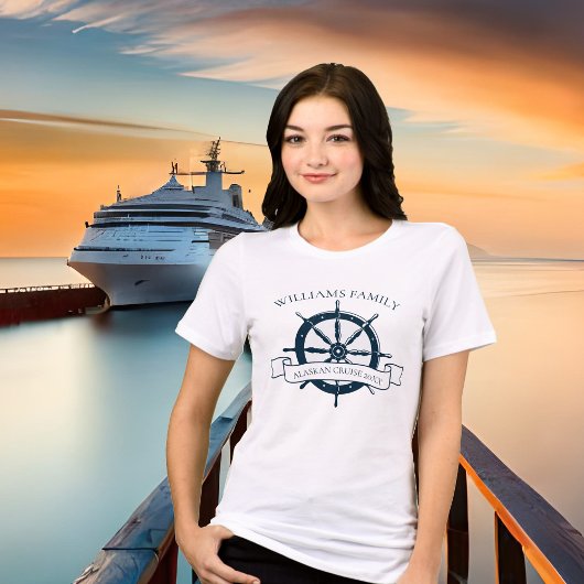 T-shirt En Tri-matière Bateau de croisière familiale sur mesure Roue naut