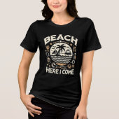 T-shirt En Tri-matière Beach Here I Come Tropical Sunset Fun (Recto)