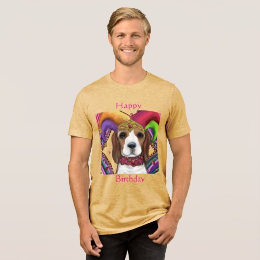 T-SHIRT EN TRI-MATIÈRE BEAGLE (Recto plein)