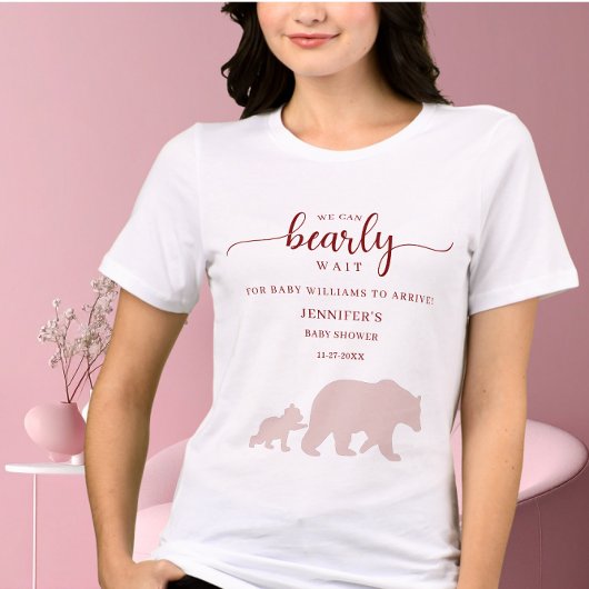 T-shirt En Tri-matière Beary Baby shower mignon Chemise Ours Bois
