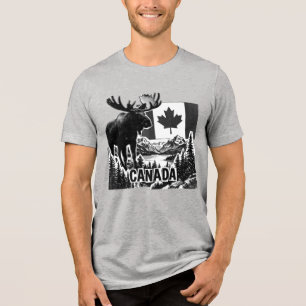 T-shirt En Tri-matière Beau Canada. Drapeau canadien. Élan canadien..