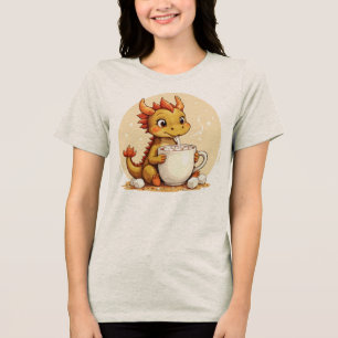 T-shirt En Tri-matière Bébé Dragon Mignon Chocolat Chaud Enfants Kawaii C
