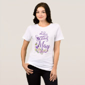 T-shirt En Tri-matière Bébé dû en mai Purple Floral Aquarelle (Recto plein)