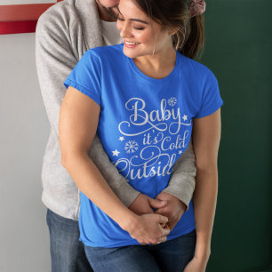 T-shirt En Tri-matière Bébé il fait froid à l'extérieur Blue Maillot de v