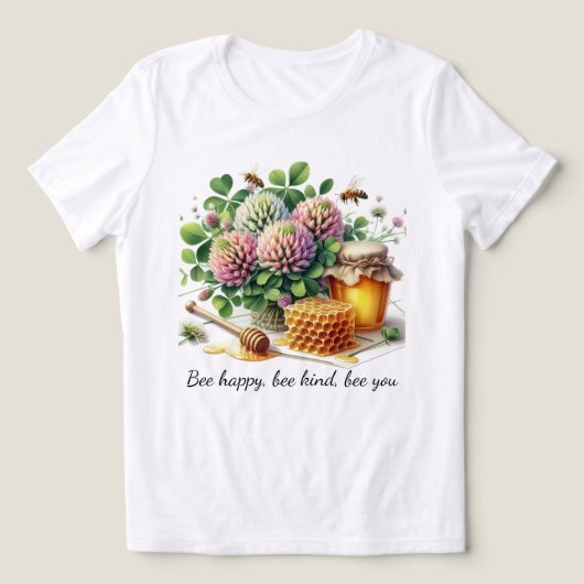 T-shirt En Tri-matière Bee Happy Clover Honey T-Shirt (Design Recto)