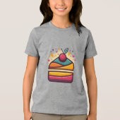 T-shirt En Tri-matière Bella+Canvas Conception de gâteaux pour la jeuness (Recto)