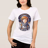 T-shirt En Tri-matière Belle fille astronaute dans l'espace (Recto)