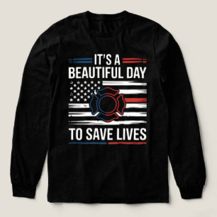 T-shirt En Tri-matière Belle Journée Pour Sauver Des Vies Pompiers PNG
