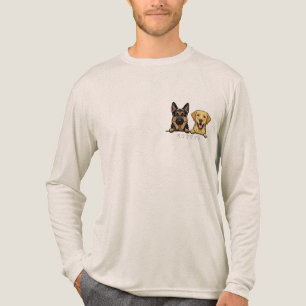 T-shirt En Tri-matière Berger Allemand et Labrador jaune pour les papas c