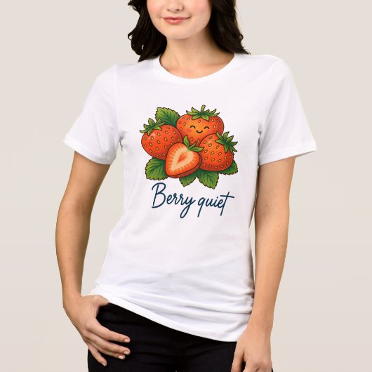 T-shirt En Tri-matière Berry Quiet Cute Strawberry Pun | Funny Fruit  (Recto)