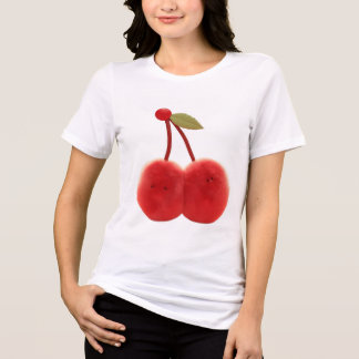 T-shirt En Tri-matière Best Friend Gift – Cute Cherry Duo with Happy Face