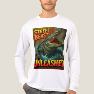 T-shirt En Tri-matière Bête de Rue Déchaînée - Crocodile Géant 3D Urbain