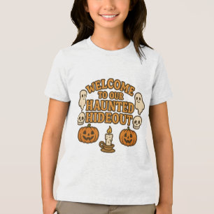 T-shirt En Tri-matière Bienvenue Repaire Ensorcelé Enfants Mignons Hallow